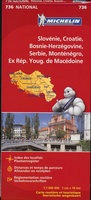 Landkaart - wegenkaart 736 Slovenie, Kroatie, Bosnie-Herzegowina, Servie, Montenegro, Macedonie | Michelin