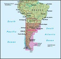 Landkaart - wegenkaart Argentinië - zuid en Patagonië en Uruguay | Nelles maps