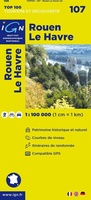 Wegenkaart - Landkaart 107 fietskaart Rouen - Le Havre | IGN