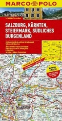 Landkaart wegenkaart Salzburg, Kärnten, Steiermark, Südliches Burgenland no 2 | Marco Polo