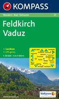 Wandelkaart 21 Feldkirch Vaduz | Kompass