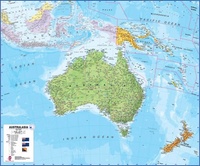 Wandkaart Australasia - Australië, Nieuw Zeeland en deel Oceanië | Maps International