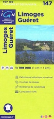 Wegenkaart - Landkaart 147 fietskaart Limoges - Gueret | IGN