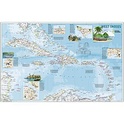 Wandkaart - landkaart West Indies - Caraibisch gebied | National Geographic plano geplastificeerd