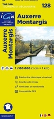 Wegenkaart - Landkaart 128 fietskaart Auxerre - Montargis - Morvan | IGN