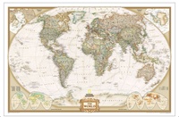 Wereldkaart (code 25) klassiek - World map - papieren versie 117 x 76 cm | National Geographic