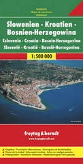 Wegenkaart - Landkaart Slovenië - Kroatië - Bosnië - Herzogovina | Freytag & Berndt