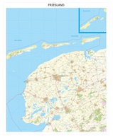 Wandkaart Provincie Friesland - topografische wegenkaart met ophangsysteem | uitg 12 prov.