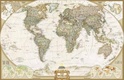 Wereldkaart (code 27) klassiek - World map, papieren uitvoering,  GROTE VERSIE 185 x 122 cm | National Geographic 