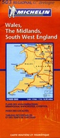 503 landkaart - wegenkaart Wales, The Midlands, Southwest - zuidwest | Michelin