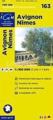 Wegenkaart - Landkaart 163 fietskaart Avignon - Nimes | IGN