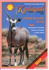 Landkaart Kgalagadi - Tourist Map of Kgalagadi Transfrontier Park Botswana | Shell Veronica Roodt