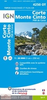 wandelkaart 4250OT - 4250 OT Corte, Monte Cinto, Calacuccia, PNR de la Corse , topografische kaart Corsica | IGN