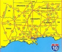 Wegenkaart - Landkaart - Autokaart 10 Deep South: Mississippi Valley & Gulf of Mexico (Arkansas, Louisiana, Mississippi, Alabama )| Hallwag