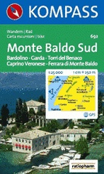 Wandelkaart 692 Monte Baldo Süd-Bardolino-Garda-Torri di Benaco-Caprino Veronese-Ferrara di monte Baldo | Kompass