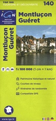 Wegenkaart - Landkaart 140 fietskaart Montlucon - Gueret | IGN