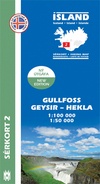 Wandelkaart 02 Gullfoss - Geysir - Hekla - IJsland | Mal og Menning