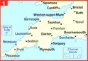 01 Wegenkaart - Road Map Britain 1 The West Country and South Wales (Landkaart zuidwest Engeland) | AA Publishing