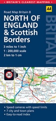 08 Wegenkaart - Road Map Britain 8 North of England & Scottish Borders (noord Engeland - grens Schotland) | AA Publishing