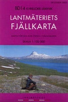 Wandelkaart BD14 Kvikkjokk - Jäkkvik Fjällkarta Topografische kaart Zweden | Lantmateriet