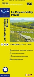 Wegenkaart - Landkaart 156 fietskaart Le Puy en Velay - Privas | IGN