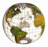 Opblaasgolbe - wereldbol Aarde topografisch doorzichtig - diameter 40 cm