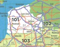 Wegenkaart - landkaart 101 fietskaart LILLE - DUNKERQUE - Duinkerken - Boulogne sur Mer| IGN