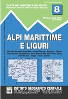 Wandelkaart IGC 08 ALPI MARITTIME e LIGURI | Istituto Geografico Centrale 