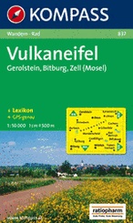 Wandelkaart 837 Vulkaneifel-Gerolstein-Bitburg-Zell(Mosel) | Kompass