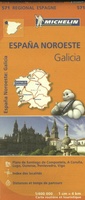 Landkaart - wegenkaart Michelin 571 Galicia - Santiago de Compostela - Vigo - La Curuna  (Galicië) noordwest Spanje | Michelin