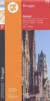 Topografische kaart 13 Brugge 1:50.000 Wandelkaart Belgie