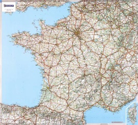 Wandkaart Frankrijk - France Carte Plastificee | Michelin 721