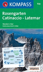 Wandelkaart 629 Rosengarten/Cantinaccio-Latemar