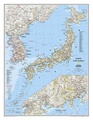 Wandkaart - landkaart Japan - Korea | National Geographic geplastificeerd