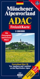 Wegenkaart - landkaart 28 Münchener Alpenvorland | ADAC