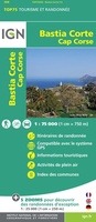 Wandelkaart - Fietskaart Corsica: Bastia - Corte - Cap Corse | IGN 75000 