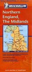 502 landkaart - wegenkaart Northern England - Noord Engeland - Midlands | Michelin