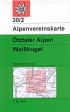 Alpenvereinskarte 30/2 Ötztaler Alpen, Weißkugel - wandelkaart Oostenrijk