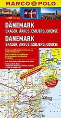 Landkaart - wegenkaart Jutland en Funen, Skagen, Arhus, Esbjerg Denemarken | Marco Polo