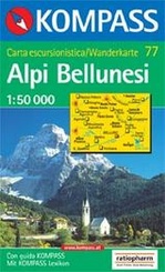 Wandelkaart 77 Alpi Bellunesi | Kompass