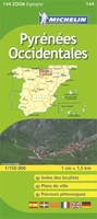 Fietskaart - wegenkaart Pyrénées Occidentales - Spaanse Pyreneeën| Michelin 144