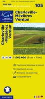 Wegenkaart - Landkaart 105 fietskaart Charleville - Meziere - Verdun | IGN