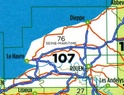 Wegenkaart - Landkaart 107 fietskaart Rouen - Le Havre | IGN