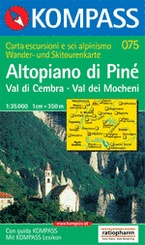 Wandelkaart 075 Altopiano di Piné-Val di Cembra-Val dei Mocheni | Kompass