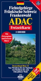 Wegenkaart - landkaart 21 Fichtelgebirge, Fränkische Schweiz, Frankenwald | ADAC