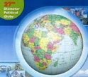 Opblaasglobe - wereldbol Aarde - 65 cm, blauw politiek