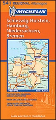 Wegenkaart - Landkaart 541 Schleswig-Holstein, Hamburg, Niedersachsen, Bremen | Michelin Regional