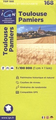 Wegenkaart - Landkaart 168 fietskaart Toulouse - Albi - Muret - Montauban - Pamiers | IGN