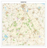 Wandkaart Provincie Drenthe - topografische wegenkaart met ophangsysteem | uitg 12 prov.