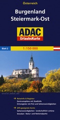 Landkaart - wegenkaart 2 UrlaubsKarte Österreich Blatt 2: Burgenland, Steiermark-Ost - Oostenrijk | ADAC